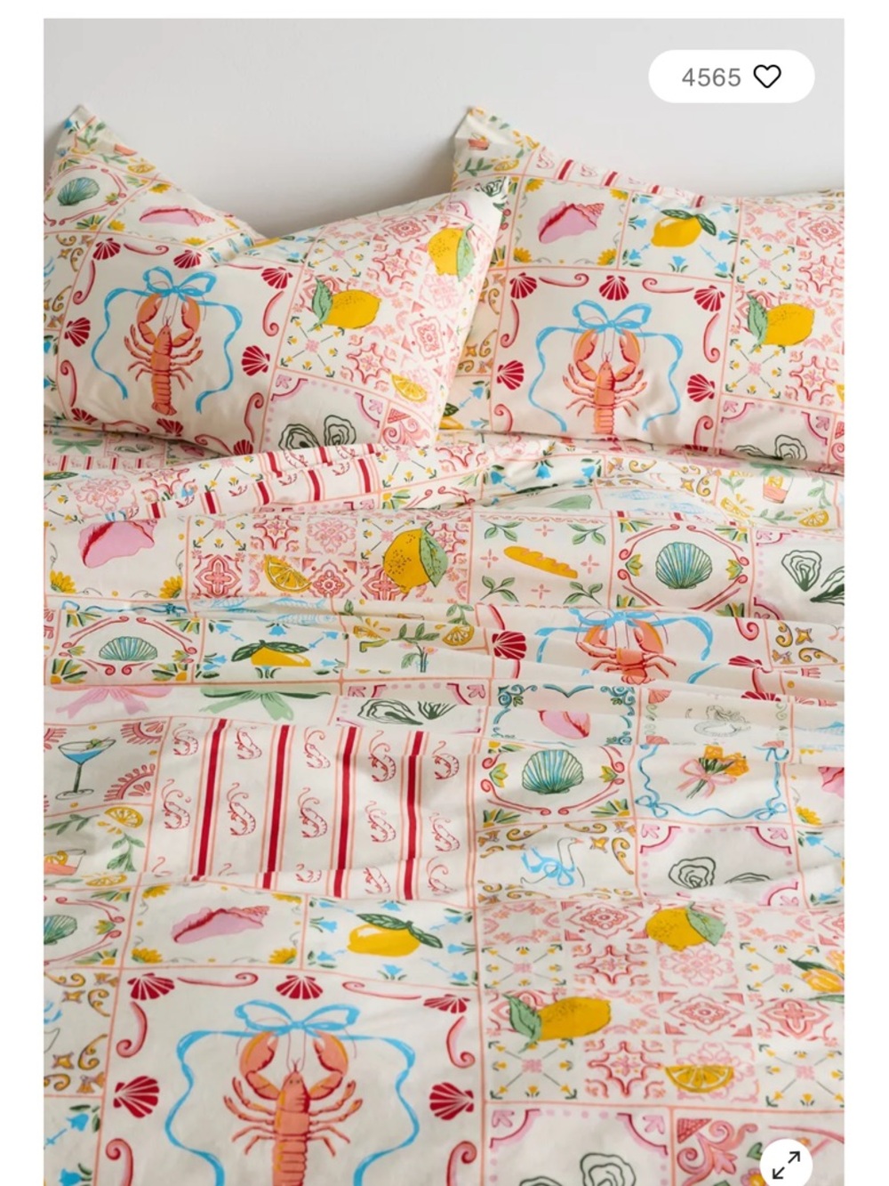 Urban Outfitters Porto Tile patterned queen Duvet and shams